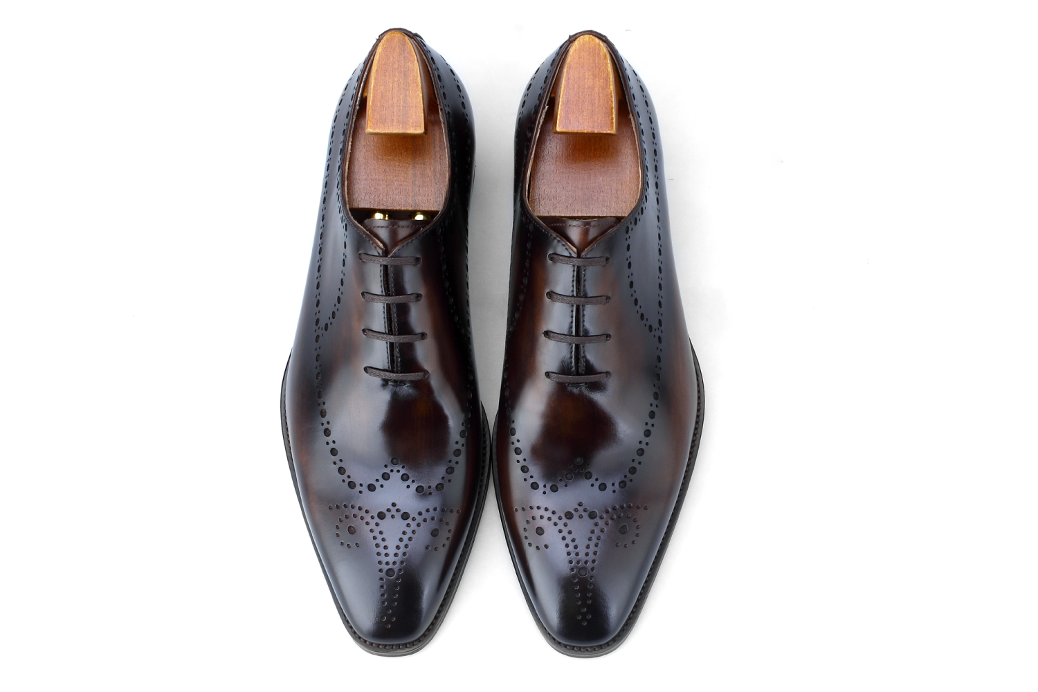 Ambrogio Bespoke Men's Shoes Olive Patina Leather Whole-cut Oxfords (A –  AmbrogioShoes